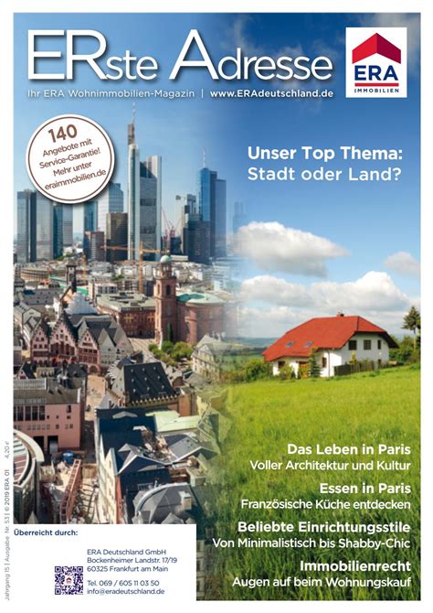 ERA Immobilienmagazin ERste Adresse 2019.